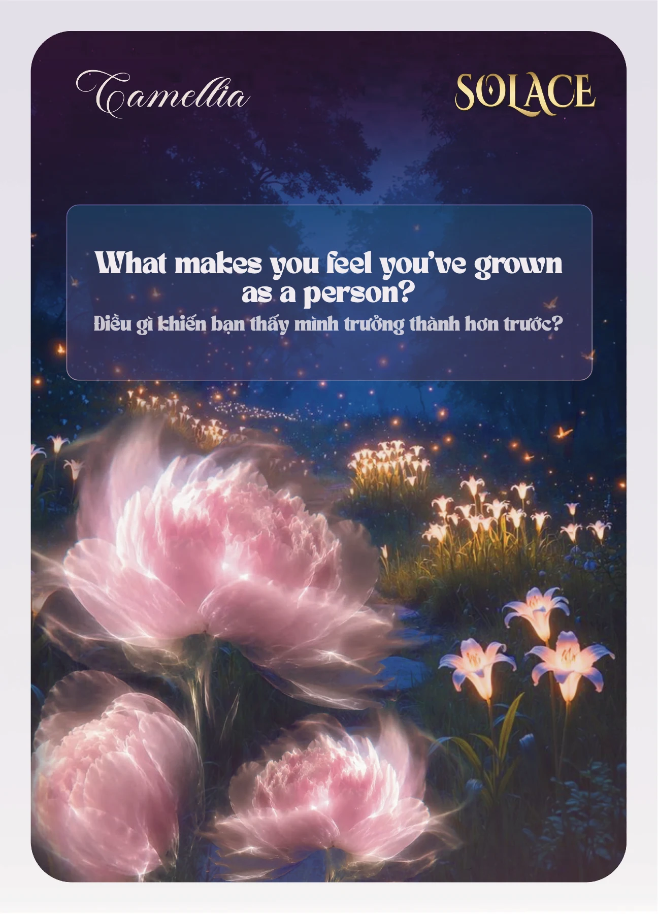 Solace Camellia conversation card 6